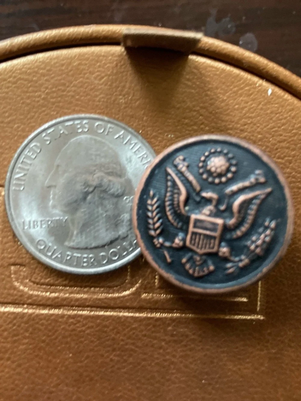 WWI-era U.S. Army Great Seal buttons, likely 1917–1918 wartime issue or use,